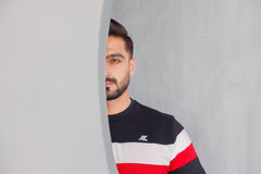 Cut and Sew Stripes T-Shirt