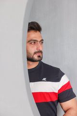 Cut and Sew Stripes T-Shirt