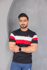 Cut and Sew Stripes T-Shirt