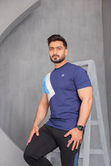 Cut and Sew Side Pattern T-Shirt